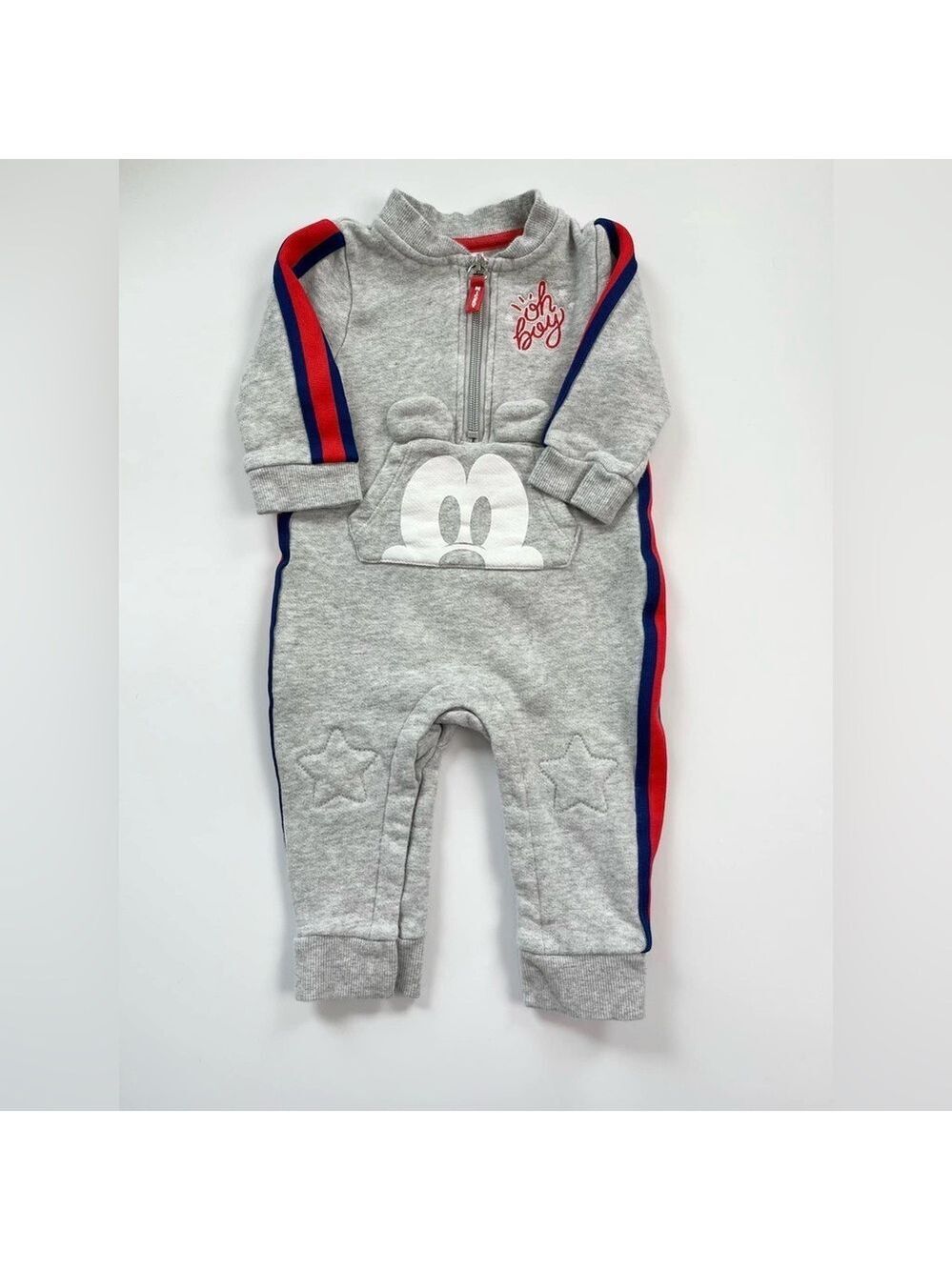 Disney Gray and Red Baby Jumpsuit